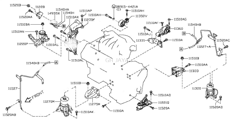 NISSAN TEANA J32 2.5 ENGINE MOUNTING 