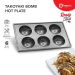 Takoyaki Bomb Hot Plate 6 Holes 8cm Aluminum Alloy Takoyaki Pan