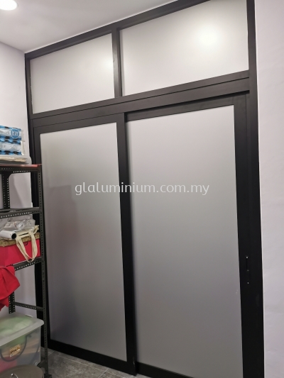 Hanging sliding doors 2 panel + Above fit ( ACP) @jalan sausana 4/2B, Bandar Tun Hussein Onn, Cheras, Selangor 