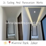 Cornice Ceiling #3D Island Lightholder Design #Led Eyeball #included. Wiring & Downlight #Cover Jb Area #CentralParkJohor 