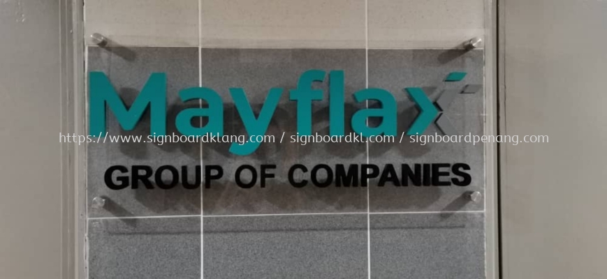 mayflax acrylic base with 3d pvc cut out letteting logo indoor signage signboard at petaling jaya selangor