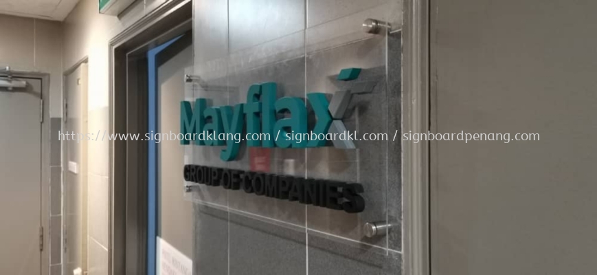 mayflax acrylic base with 3d pvc cut out letteting logo indoor signage signboard at petaling jaya selangor