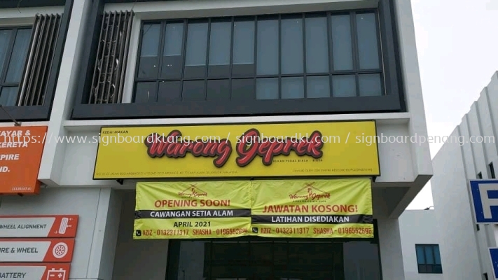 warong geprek 3d box up 3d lettering logo signage signboard at shah alam