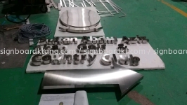 stainless steel silver box up 3d lettering logo 