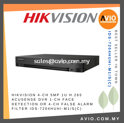 Hikvision 4CH 4 Channel 8MP Lite 5MP 5 Megapixel AcuSense Analog CCTV DVR Recorder 1 HDD Bay H.265 iDS-7204HUHI-M1/S(C)