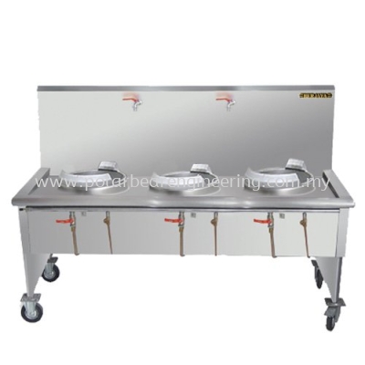 3 BURNER KWALI RANGE WITH CAST IRON RING (S) TYPE