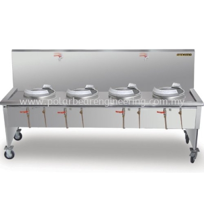 4 BURNER KWALI RANGE WITH CAST IRON RING (S) TYPE