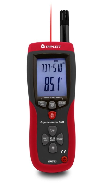 PSYCHROMETER + IR THERMOMETER - (RHT52)