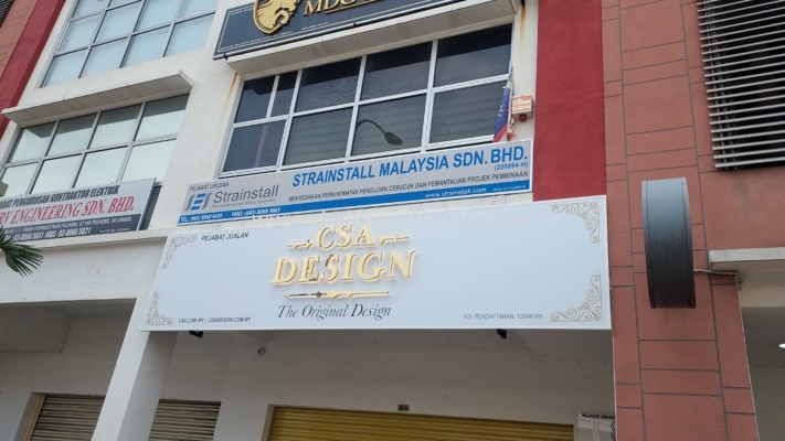 CSA Design - The Original Design - 3D LED Stainless Steel Gold Mirror Signboard - Puchong 