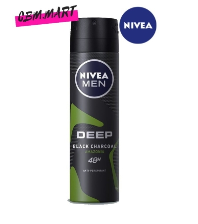 Nivea Body Spray Men Deep Black Charcoal Amazonia 150ml