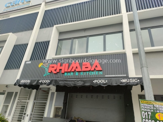 Rhimba Bar Kitchen - 3D LED Frontlit Aluminum Panel -Puchong