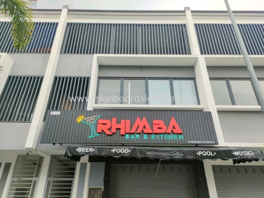 Rhimba Bar Kitchen - 3D LED Frontlit Aluminum Panel -Puchong