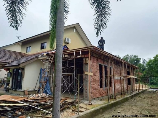 Kerja-kerja Sambungan Rumah Jenis Papak Konkrit Di Forest Heights Seremban