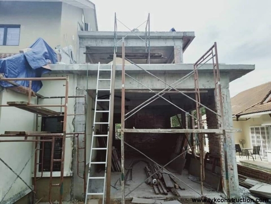 Concrete Slab Type House Extension Work In Forest Heights Seremban