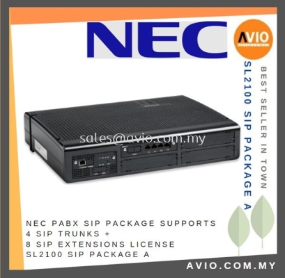 NEC PABX SL2100 SIP Package Supports 4 SIP Trunks + 8 SIP Extension License SL2100 SIP Package A