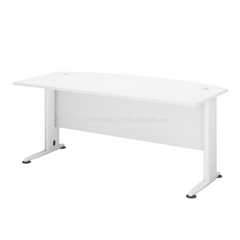 HADI 6 FEET D-SHAPE WRITING OFFICE TABLE METAL J LEG C/W WOODEN MODESTY PANEL AHMB 180A - Bandar Kinrara | Sri Petaling | Taman Desa