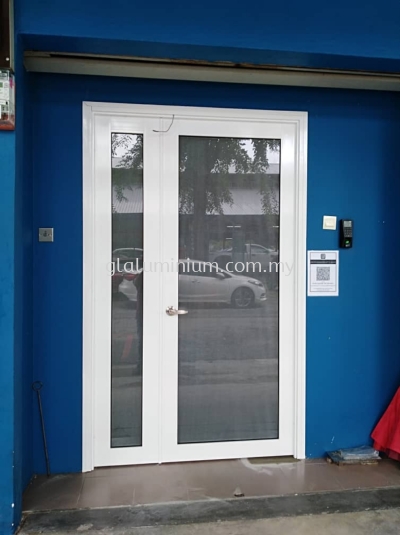 aluminium swing door 2 panel @ jalan Nirwana 37, Ampang, Selangor 