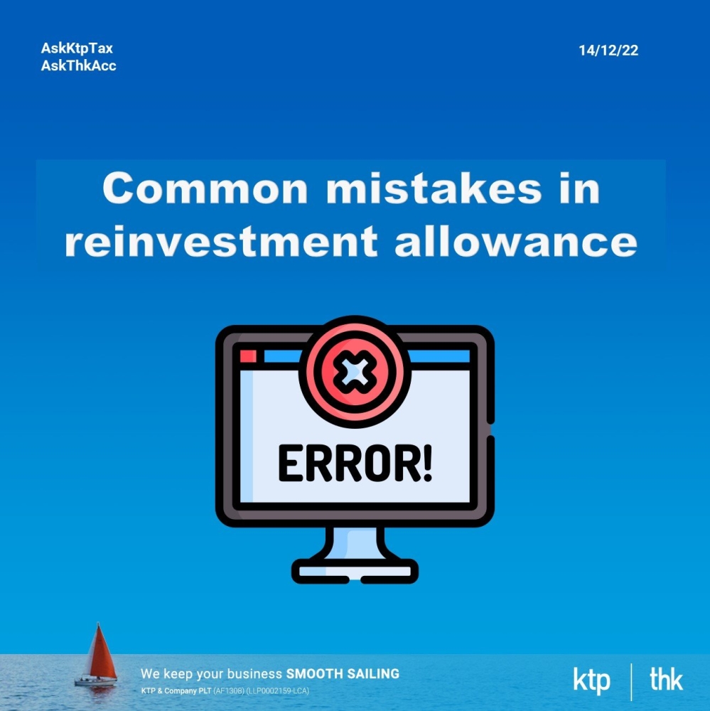 Common Mistakes in Reinvestment Allowance