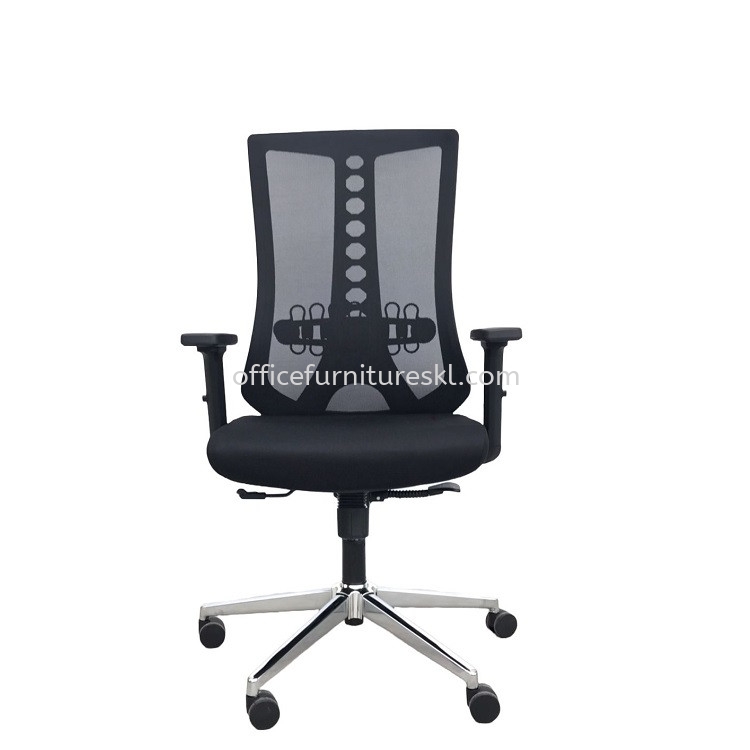 MEDIUM BACK ERGONOMIC MESH OFFICE CHAIR WITH ALUMINIUM METAL BASE-ergonomic mesh office chair semenyih | ergonomic mesh office chair KL east mall | ergonomic mesh office chair top 10 best comfortable office chair