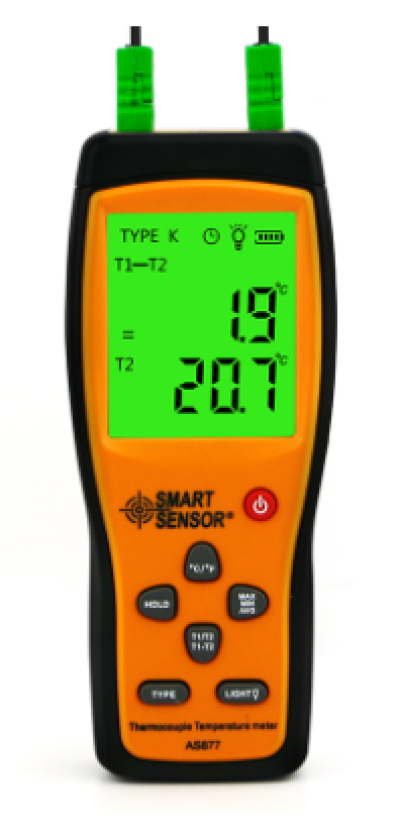 SMART SENSOR - 2 Channel K Type Digital Thermometer AS877