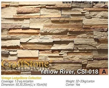 Vintage Ledgestone Craft Stone Batu Dinding Bata Carta Pilihan Warna Corak