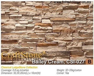 Classical Ledgestone Craft Stone Batu Dinding Bata Carta Pilihan Warna Corak