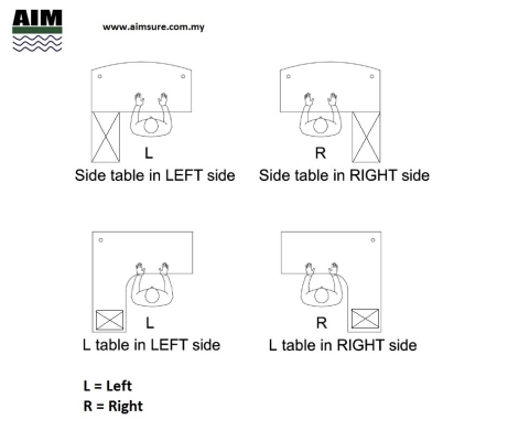 L Shape Table Left and Right position