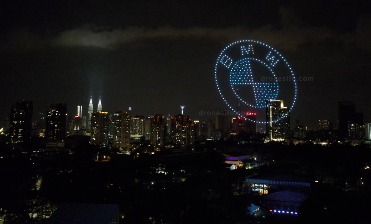 300 Drones Take to the Skies for Epic BMW i7 launch Drone Light Show