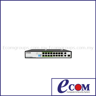 250M 16-Port Fast Ethernet PoE Switch with 1 Gigabit Port + 1 Combo Uplink Port