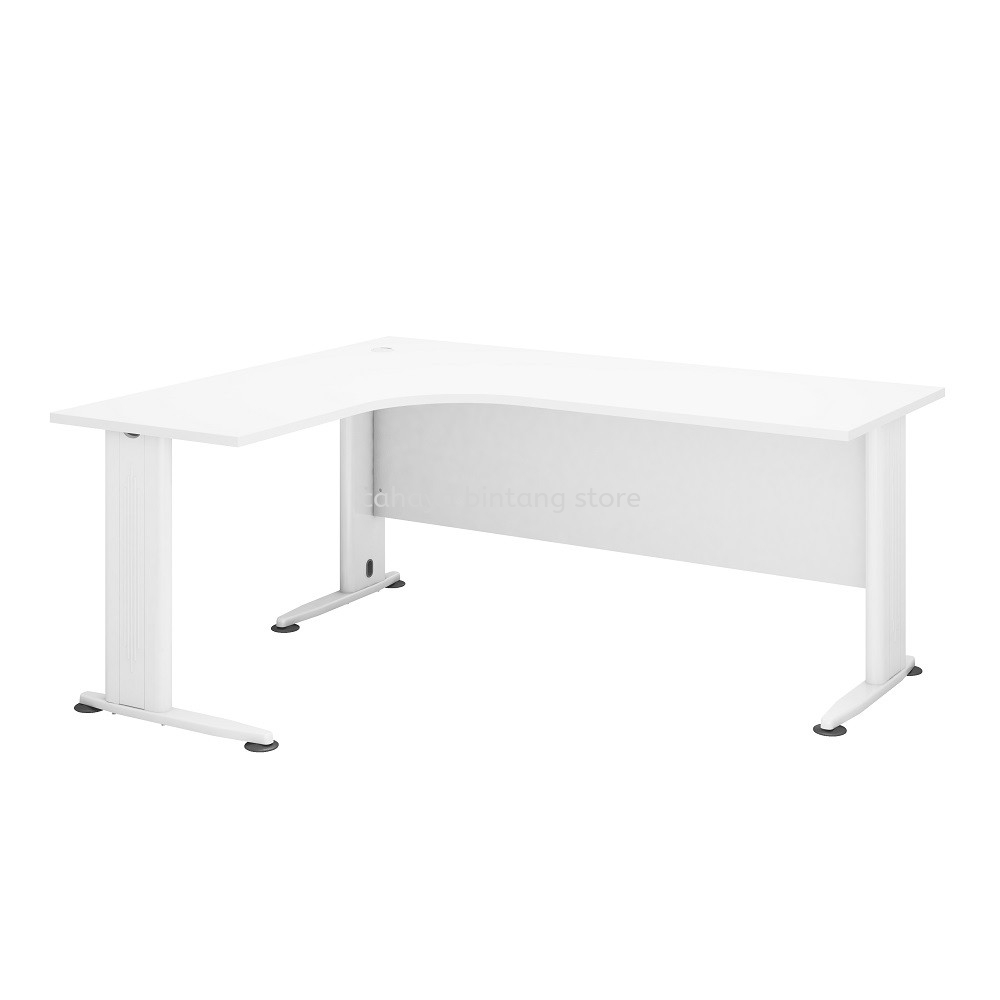 HADI 5 FEET L-SHAPE EXECUTIVE OFFICE TABLE METAL J LEG C/W WOODEN MODESTY PANEL AHL 1515 - l-shape office table damansara | l-shape office table dengkil | l-shape office table cyberjaya