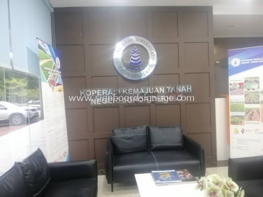 Koperasi Kemajuan Tanah Negeri Johor Berhad - 3D Stainless Steel silver mirror wording - Indoor signage - Puchong 