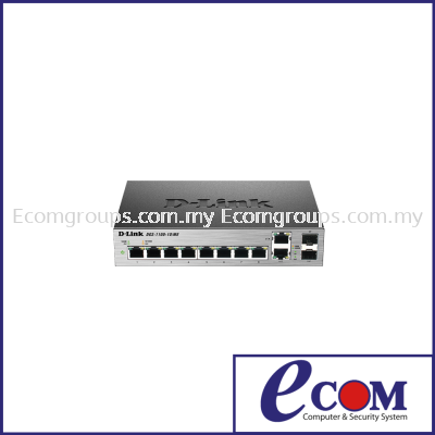 8-port 1000Base-T Easy Smart gigabit Switch with 2 combo 100/1000Base-T/SFP ports, IPv6 support, Met