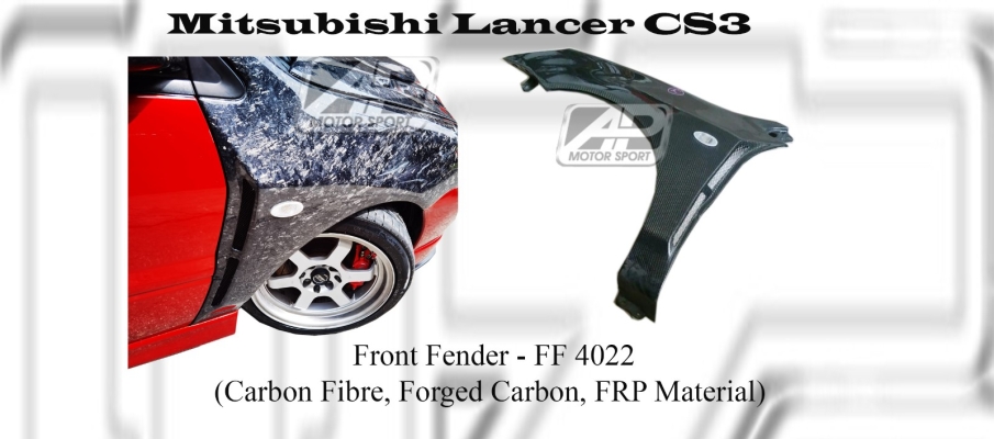 Mitsubishi Lancer CS3 Front Fender (Carbon Fibre, Forged Carbon, FRP Material) 