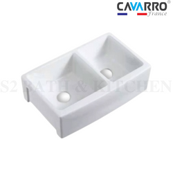 Cavarro Double Ceramic Farmhouse Sink (Smooth Surface)