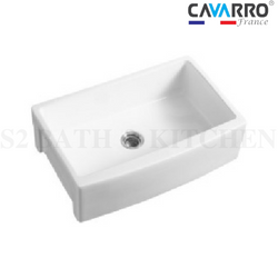 Cavarro Single Ceramic Farmhouse Sink (Smooth Surface)