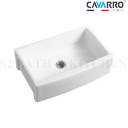Cavarro Single Ceramic Farmhouse Sink (Smooth Surface) Farmhouse / Apron Sink Sink Kitchen