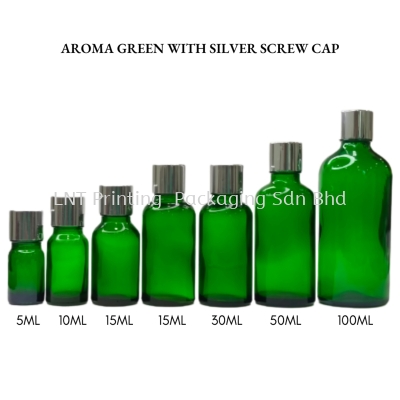 Aroma Green Bottle Silver Screw Cap 