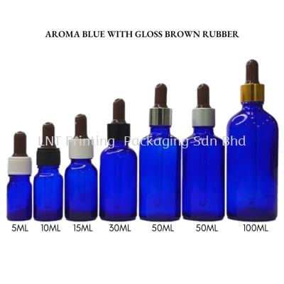 Aroma Blue Bottle with Gloss Brown Rubber