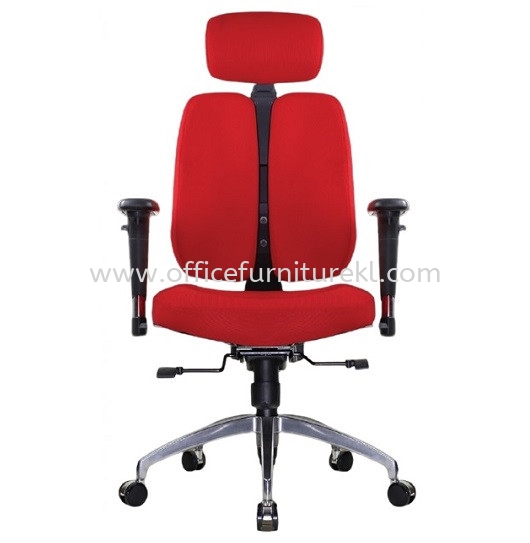 FLEX DOUBLE BACKREST EXECUTIVE HIGH OFFICE CHAIR C/W ALUMINIUM BASE