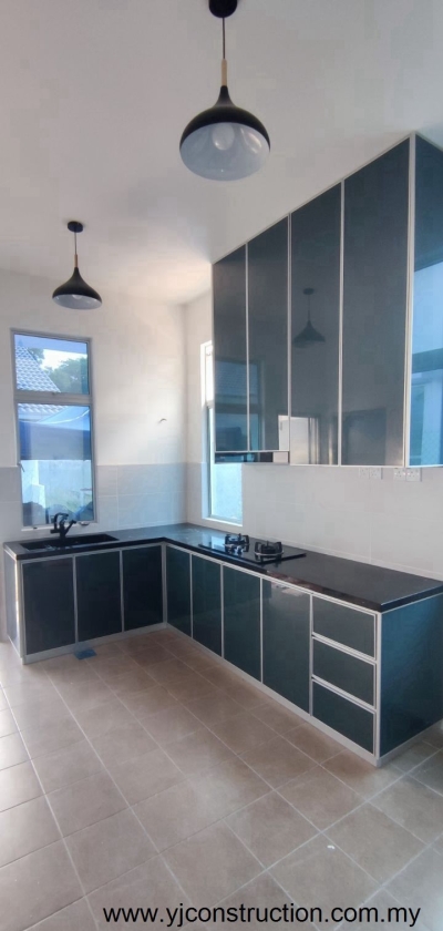 Kabinet Dapur Kaca 3G Bentuk-L