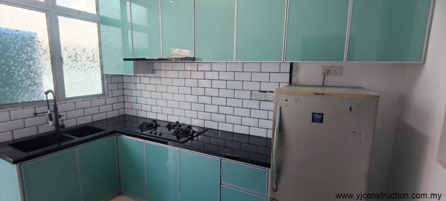 Kabinet Dapur Kaca 3G Bentuk-L