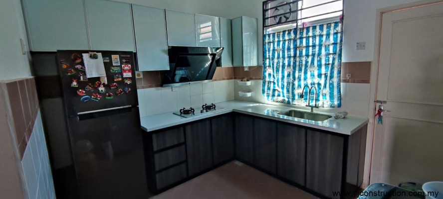 L-Shape 3G Glass Kitchen Cabinet