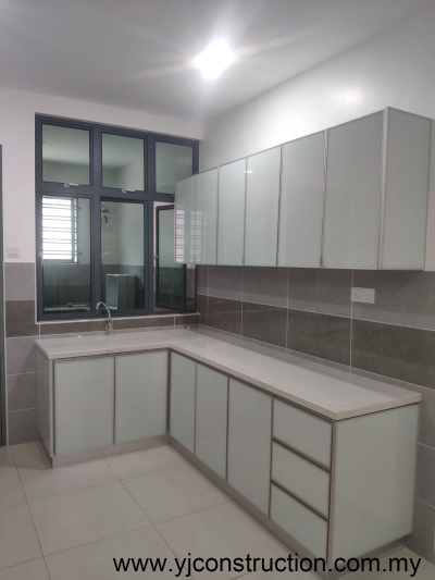 Kabinet Dapur Kaca 3G Bentuk-L