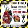 HKD HKD-300AS 5MM x 30M Heavy Duty Electric Mini Wire Winch 1.3kW (300kg) Portable Lifting Hoist Construction Machine