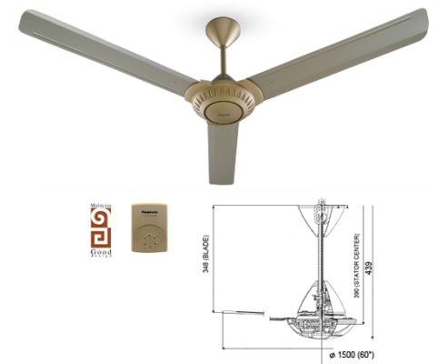 PANASONIC CEILING FAN (MILD GOLD) - F-M15B0