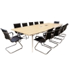 12' x 5' Boat Shape Meeting Table With V-Leg CONFERENCE TABLE & DISCUSSION TABLE DESK OFFICE FURNITURE