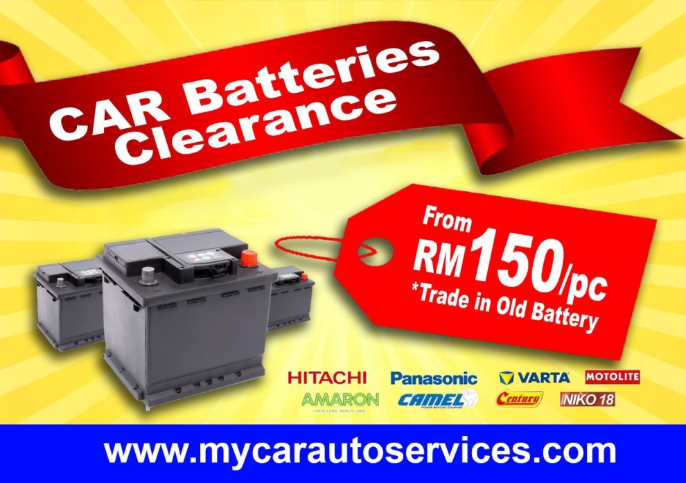 CAR BATTERIES CLEARANCE PROMOTION - from RM150 only!