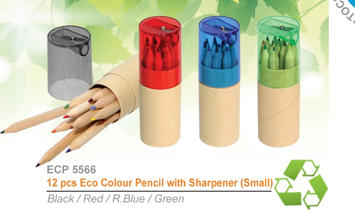 12PCS ECO COLOUR PENCIL WITH SHARPENER - ECP5566 (i)