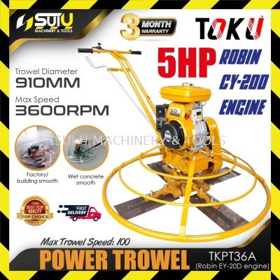 TOKU TKPT-36A / TKPT36A 36" 5HP 4-Stroke Gasoline Power Trowel 3600RPM with Robin EY-20D