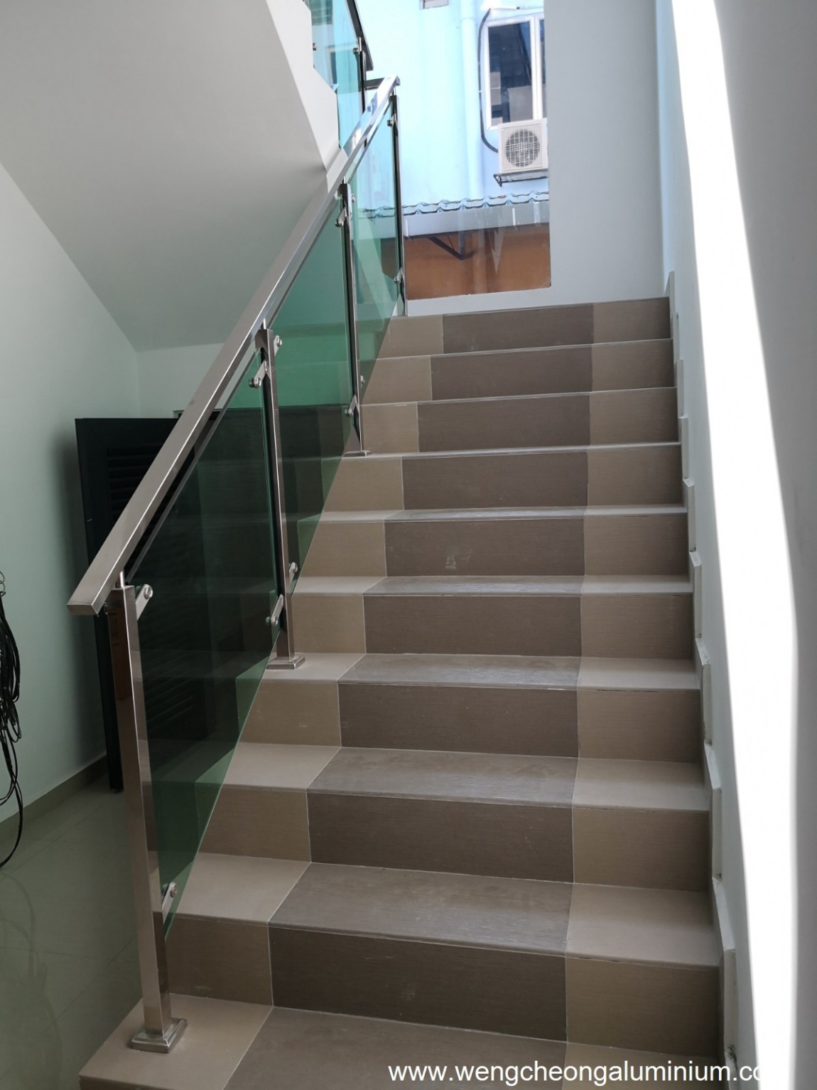 Tempered Glass Staircase Railing Sample - Selangor Staircase Handrail ...